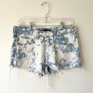 Distressed Bleach Splatter Boyfriend Denim Shorts